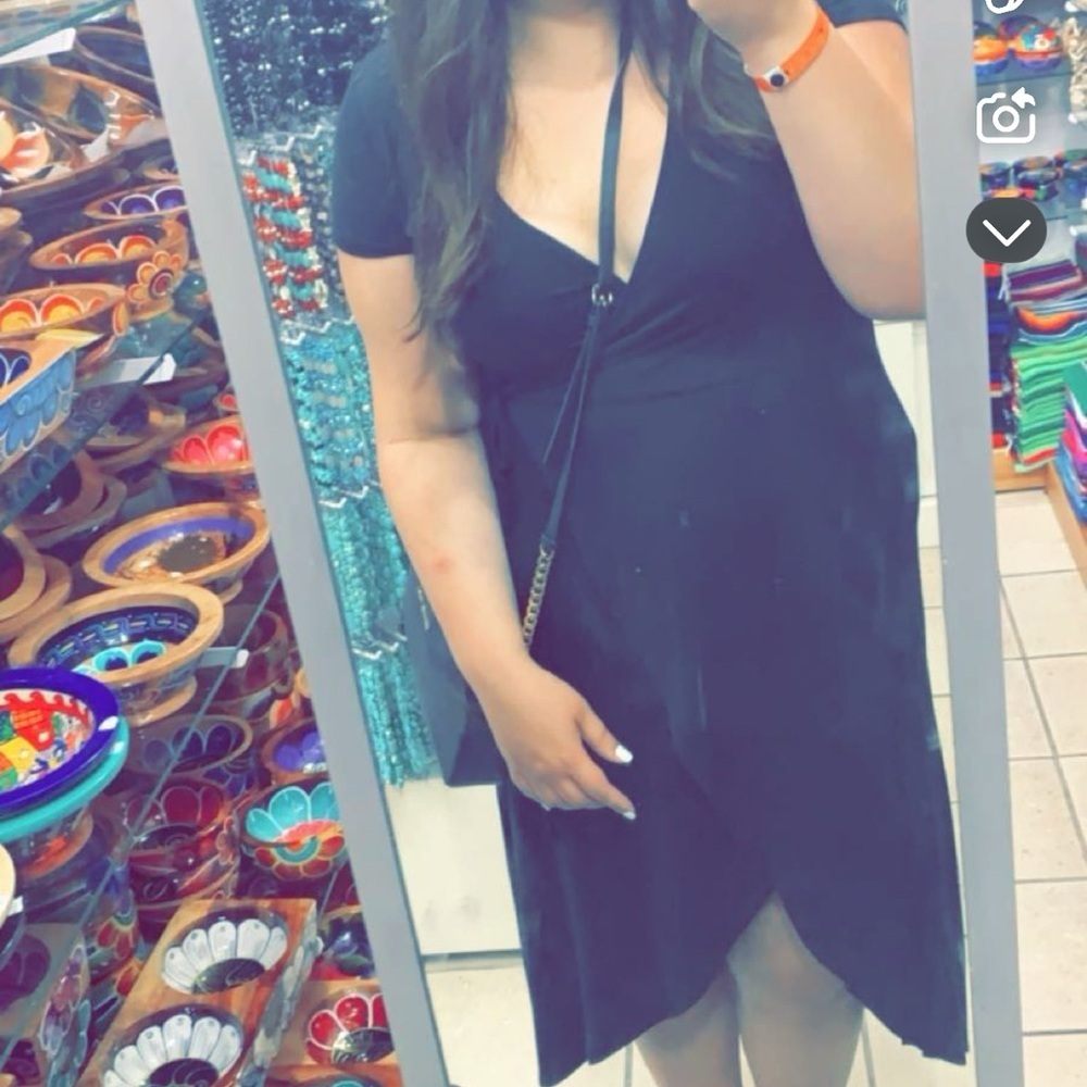 Wrap Style Dress - Black
